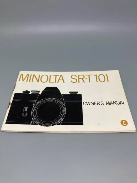 Minolta SR-101 Camera Owner's Manual Instructions Booklet English - GOOD ORANGE