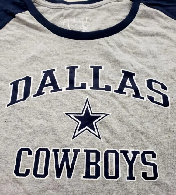 Dallas Cowboys Nfl Cowboys Her Style Women's Gray/Blue Plus Size Shirt