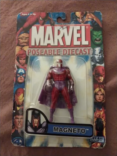 Spiderman X-Men Heavy Metal Marvel Poseable Die-Cast Toy Biz Figures Magneto