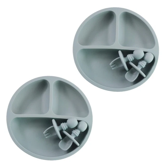 Placa de silicona para bebés, plato de aspiración bebé, plato seguro para microondas para M2H6