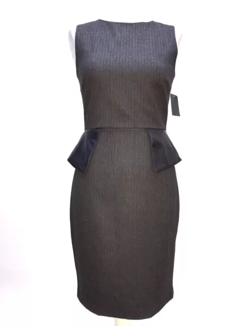 ZARA GRIS A Fine Rayure Simili Cuir Peplum Robe Crayon Taille Petit EUR 56 33 PicClick FR