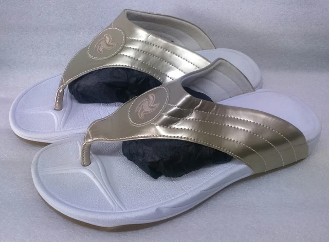 TONGS HELLY WEBBER Taille 7 41 Or Blanc Bon tat Gratuit P P EUR