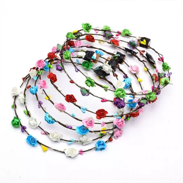 LED Colorful Flower Floral Hairband Garland Crown Glowing Wreath Vines Headband 3
