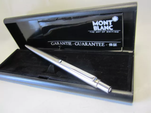 KUGELSCHREIBER," MONTBLANC , NOBLESS , SLIM LINE , EDELSTAHL , OVP ,BOX "um 1988