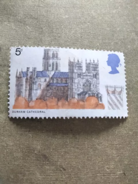 1969 UK 5d Durham Cathedral Stamp. Mint Never Hinged (MNH). Excellent Condition