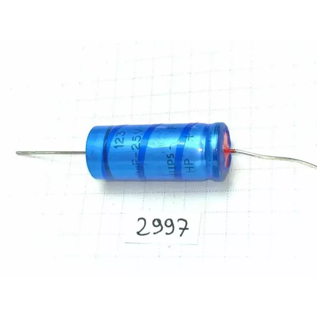 330uF 25V Philips 123SAL ELL 125C Axial Solid Aluminum Electrolytic Capacitor