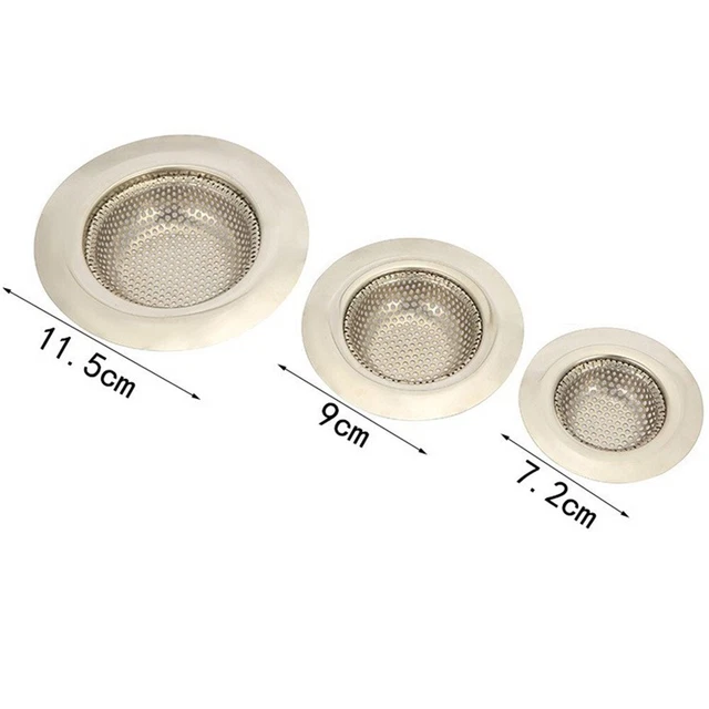 Stainless Steel Drain Filter for Kitchen or Bathroom Sinks Reduces Clogging