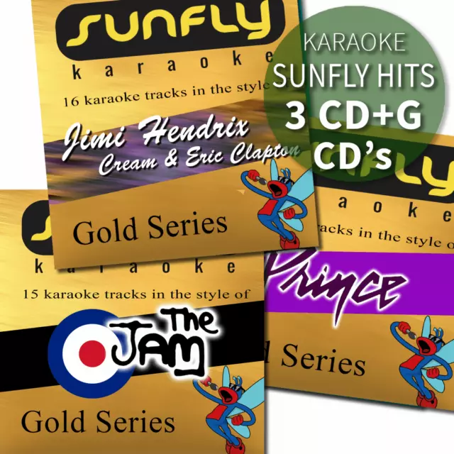 Sunfly Karaoke Gold Hits Triple CDG Set CD+G Discs 47 Chart Hit Tracks