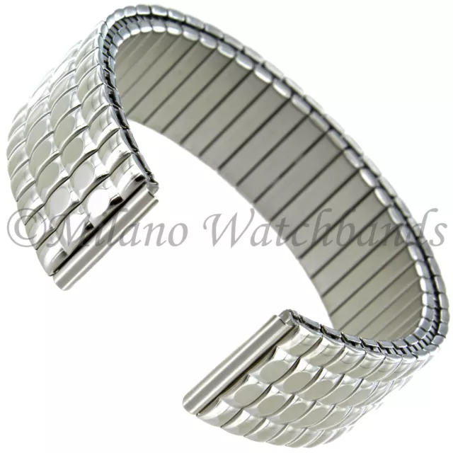 16mm Hirsch Twist-O-Flex Stainless Steel Silver Tone Square Watch Band 510 BOGO!