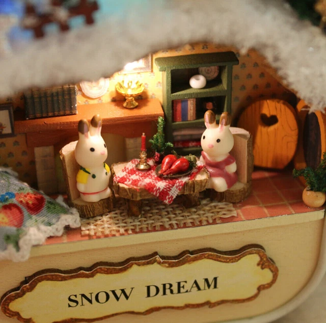 Wooden Puzzle Box Theater DIY Mini Dollhouse Model Home Decor Kids Toy Gift