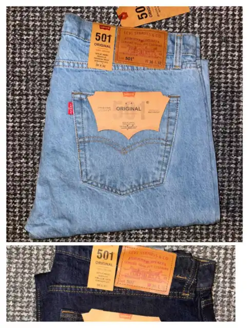 Levi's® 501 Straight Leg Original Fit Jeans for Men's Size W 32" to 38" L 30 ,32
