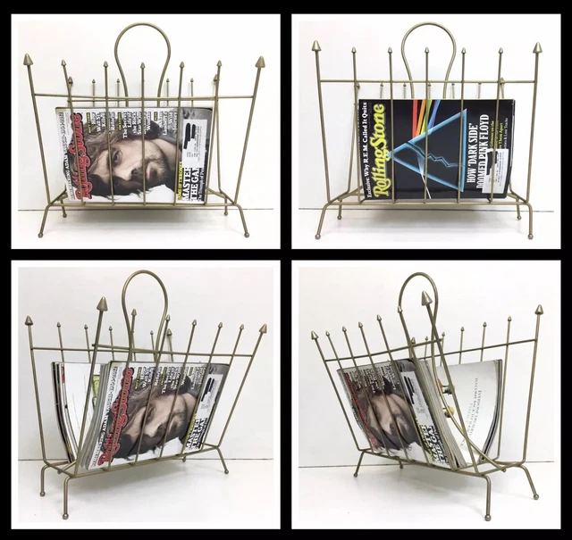 RARE STYLE MID-CENTURY Modern, Space Age Metal Magazine, Tablet, Rack ...