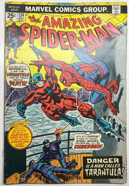 AMAZING SPIDER-MAN #134 1st App of Tarantula & 2nd Punisher 1974 Solid Copy 6.0