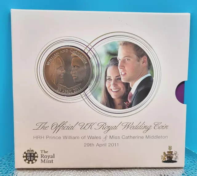 Kate Middleton Prince William Royal Wedding Silver Crown Coin Family Catherine