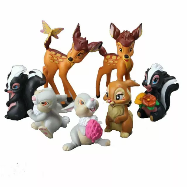 7 stücke set Bambi Klopfer Blume BAMBI KANINCHEN Figur Spielzeug Kuchen topper