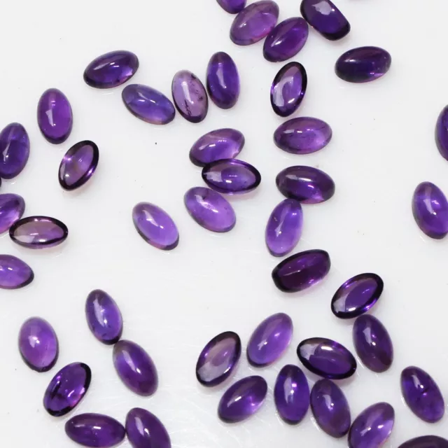 Großhandel Viele 5x3mm Oval Cabochonschliff Natürlich Amethyst Lose Kalibriert