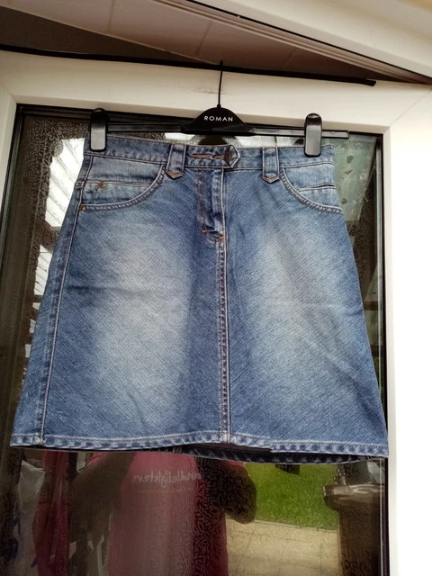 Women's H&M Blue Stylish A Line Jeans Skirt Size Us6 Uk8 Eu36 W29L18