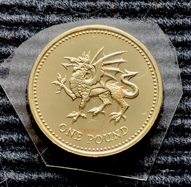 2000 Welsh Dragon Passant BUNC £1 pound coin Royal Mint BU