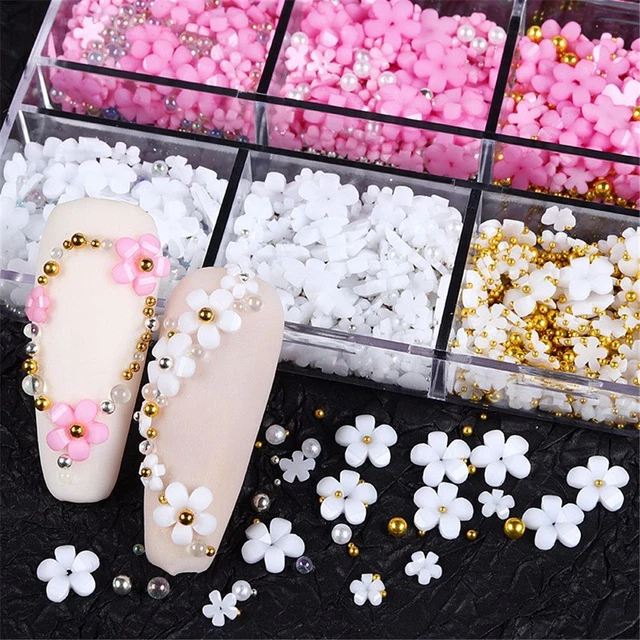 Strass à ongles Acrylique Fleur Décoration d'art d'ongle Charmes d'ongles