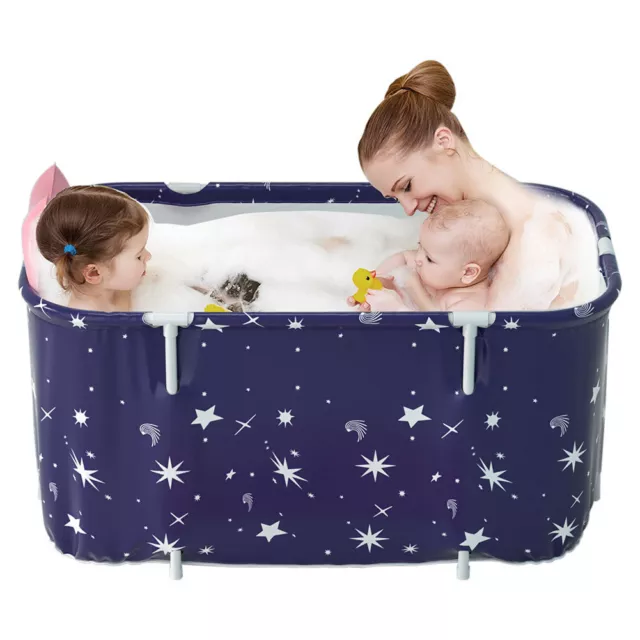 Bathtub Folding Portable Bath Tub Adult Kids Warm Spa Soaking Barrel PVC Bucket