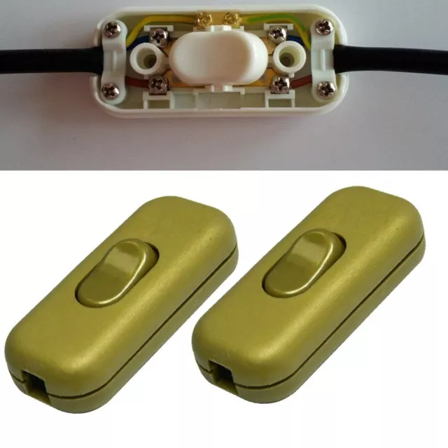 Inline Torpedo EINAUS Wippe Schalter für Schreibtischlampen für 2 oder 3 Kerne