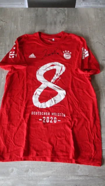 signiert FC Bayern Spieler Shirt 8. Meisterschaft in Folge,Lewandowski Autogramm