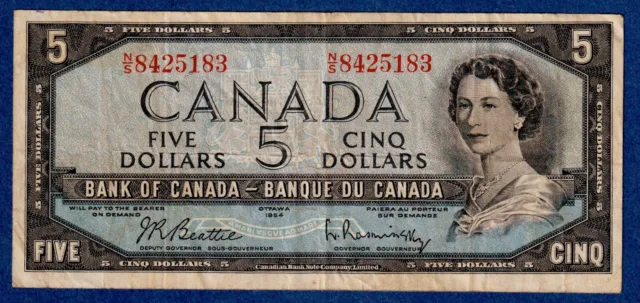 Canada $5 (1954) BC-39b / P-77b - QE II - Circulated Note N/S 8425183