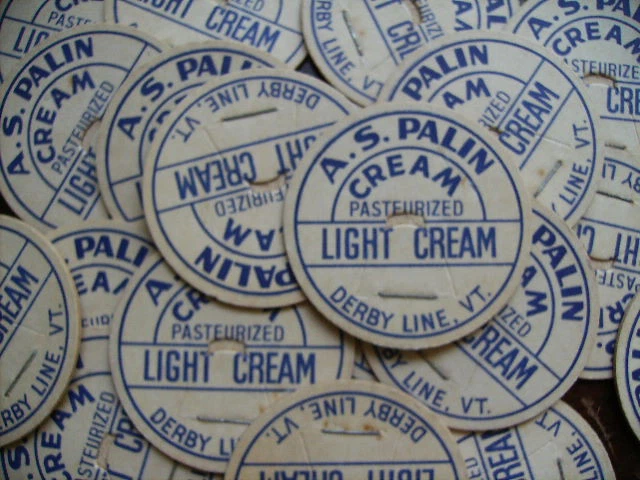 A. S. Palin Derby Line Vt Twenty Light Cream Milk Bottle Caps