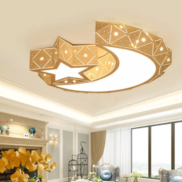 Lampada da soffitto LED cameretta bambini camera da letto illuminazione Star Moon luce lampada DE