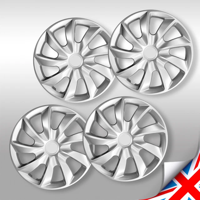 14" HUB CAPS 14 Inch Wheel Trims HQ ABS Plastic Universal Push-In Set of 4 (070)