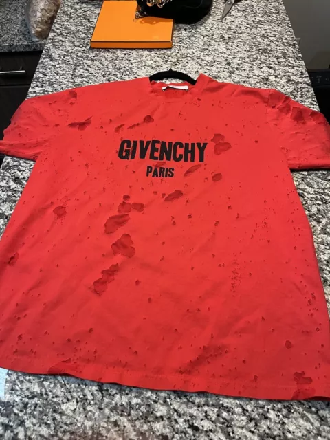 🔥 Givenchy Distressed T-Shirt  Retail Price $900 Very Good Condition