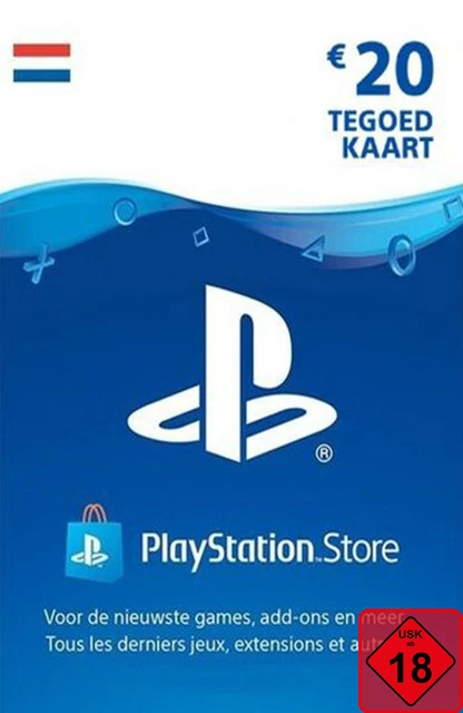 PSN Card NL 20 EUR - PlayStation PS5/PS4 Guthaben Digital Code - Nur Niederlande