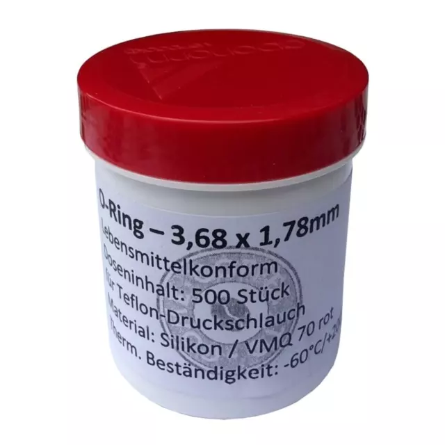 Saeco Joint 500 Pièce, Dose. pour Teflon-Druckschläuche / Torique 3,68 x 1,78mm 3