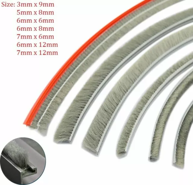 10M Door Window Seal Brush Pile Casement Window Sliding Strip Draught Excluder