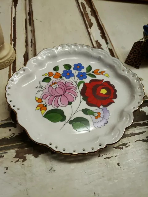 Kalocsa Hungary Hand Painted Porcelain Colorful plate /wall hanging