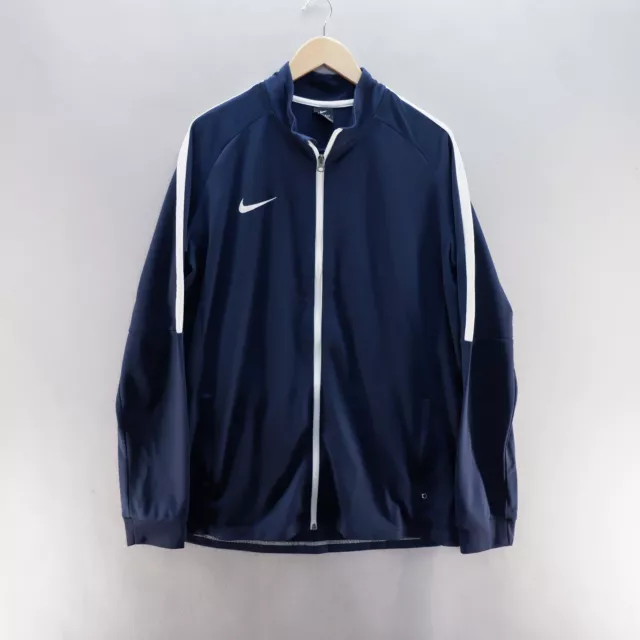 Nike Track Top XL Blue White Swoosh Full Zip Tracksuit Top Dri-Fit Mens