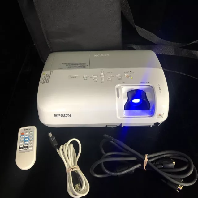 EPSON EX30 LCD Projector Model H283A with Remote Control Cables and