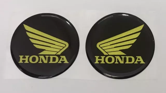 3cm Round Wing Logo Gel Resin 3D Reflective Badge Stickers For HONDA Motorcycle