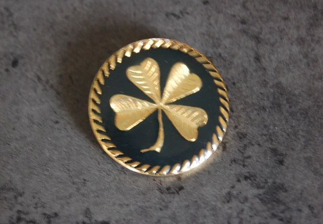 Bouton Ancien Trèfle à 4 Feuilles Doré 1,4 Cm - Mercerie Vintage - Occasion
