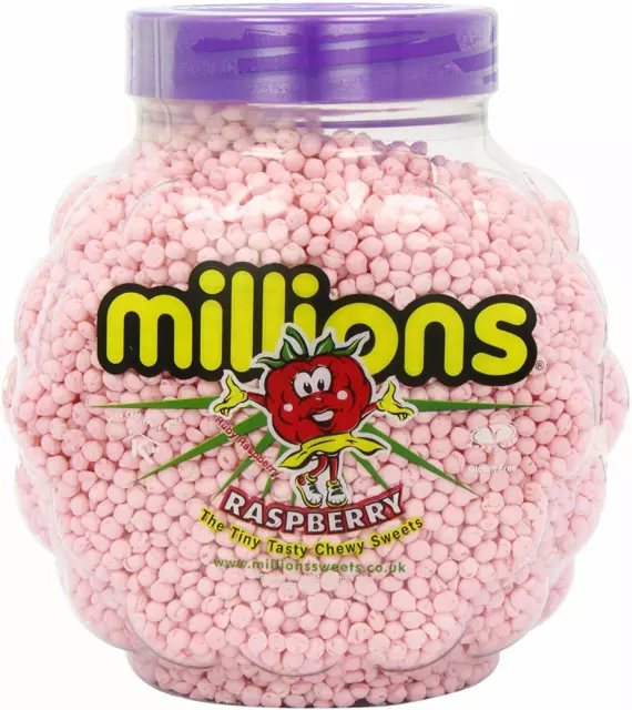 Millions Sweets Raspberry Pink Full Jar Flavour Bag Party Gift Vegan Vegetarian