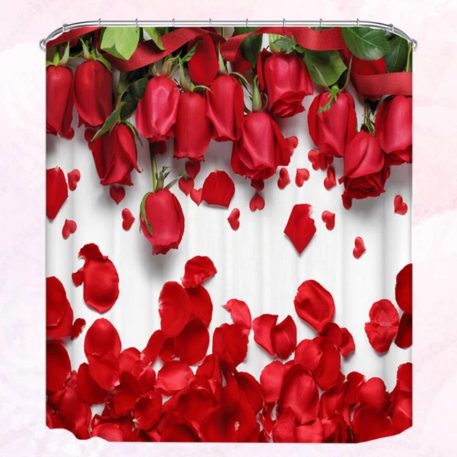 Chic Rosa Impresión Baño Cortina Encantadora Cortina de Ducha Moda Hogar Baño Decoración Cortina