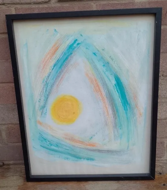 Abstract Painting Original Framed Style Of Post Modernist Barbara Hepworth St...