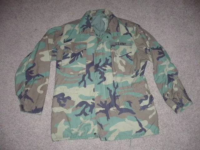 MILITARY BDU MEDIUM Long Field Jacket Coat Camo Camouflage Men Boys #43 ...