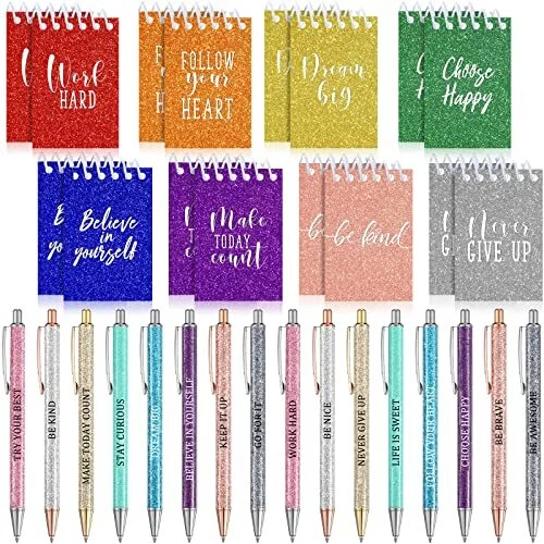 32 Pcs Inspirational Gifts Set Motivational Pocket Spiral Notebooks Mini