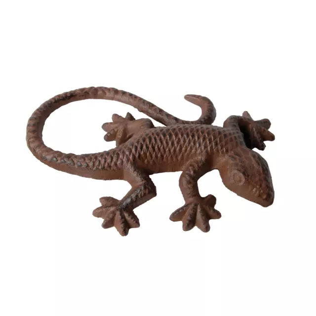 Gusseisen Eidechse Reptil Gecko rustikal Innen/Außen Wand Figur Ornament