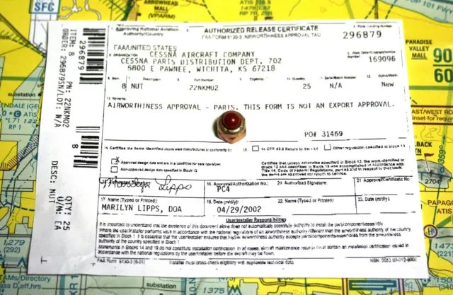 22NKM02 Nut Cessna New with 8130