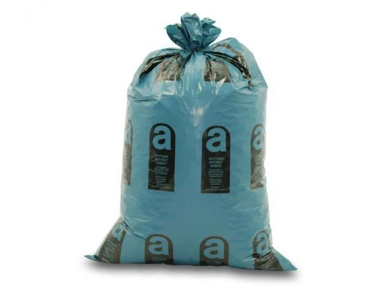 200 x Asup LDPE-Entsorgungssack 70 x 110 cm, blau, Asbestaufdruck - Stark und