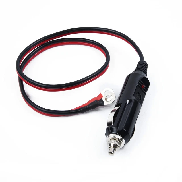 Rouge 12 Volt 15A Prise Mâle Cigarette-Lighter Adaptateur D Cordon 50cm/48.3cm