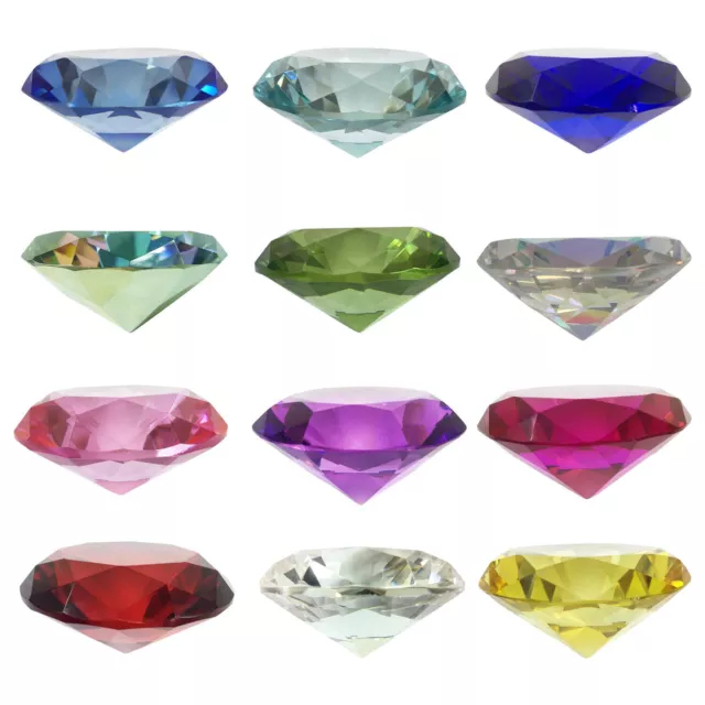 HONGVILLE Fancy 60 mm Crystal Glass Diamond Paperweight，Multicolor selectable