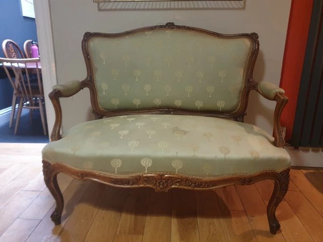 antique edwardian Saloon Sofa,hallway,window, Love seat.walnut